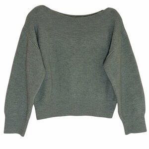 MNG Mango Boatneck Sweater Top  Blouse Shirt Long Sleeve Green L